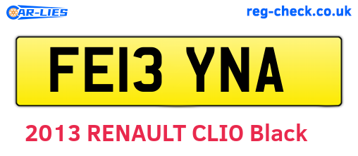 FE13YNA are the vehicle registration plates.