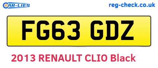 FG63GDZ are the vehicle registration plates.