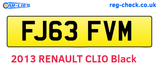 FJ63FVM are the vehicle registration plates.