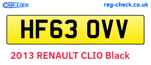 HF63OVV are the vehicle registration plates.