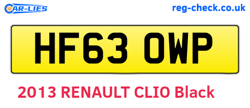 HF63OWP are the vehicle registration plates.