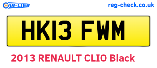HK13FWM are the vehicle registration plates.