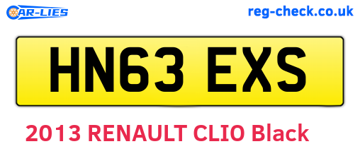 HN63EXS are the vehicle registration plates.