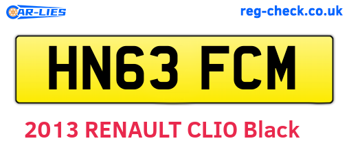 HN63FCM are the vehicle registration plates.