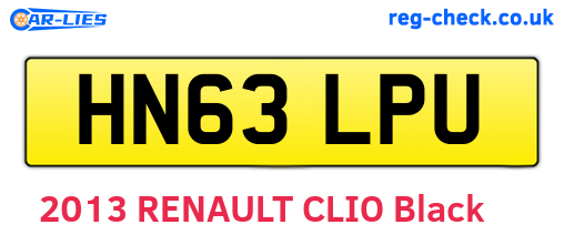 HN63LPU are the vehicle registration plates.