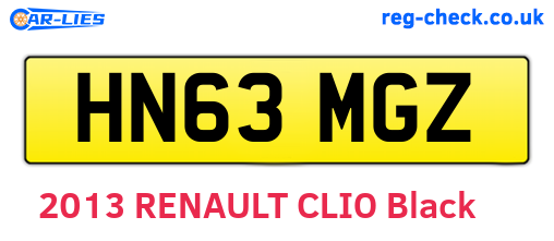 HN63MGZ are the vehicle registration plates.