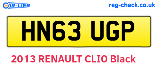 HN63UGP are the vehicle registration plates.