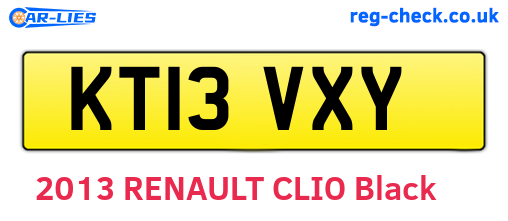 KT13VXY are the vehicle registration plates.