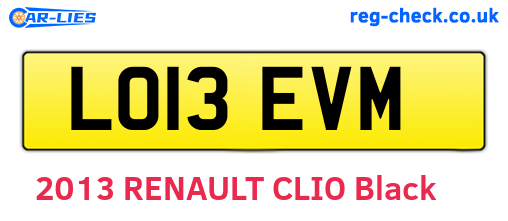 LO13EVM are the vehicle registration plates.