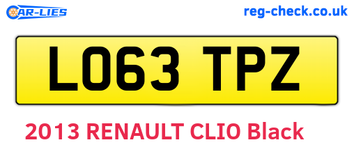 LO63TPZ are the vehicle registration plates.