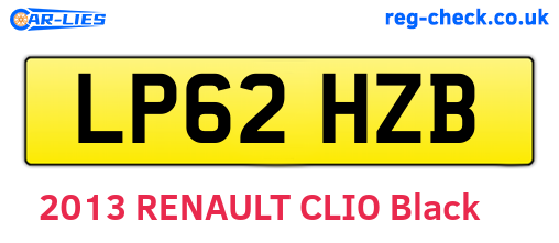 LP62HZB are the vehicle registration plates.