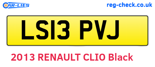 LS13PVJ are the vehicle registration plates.