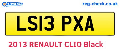 LS13PXA are the vehicle registration plates.