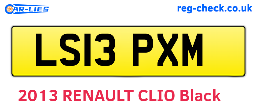 LS13PXM are the vehicle registration plates.