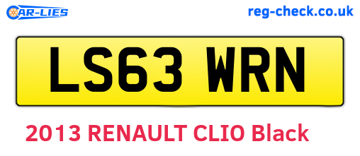 LS63WRN are the vehicle registration plates.