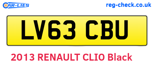 LV63CBU are the vehicle registration plates.