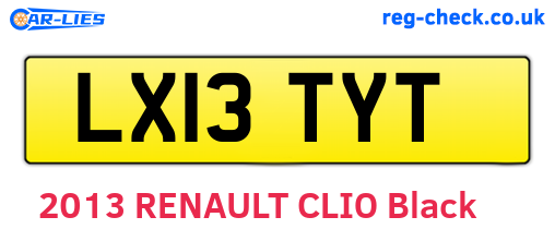 LX13TYT are the vehicle registration plates.
