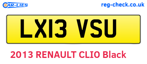 LX13VSU are the vehicle registration plates.