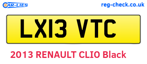 LX13VTC are the vehicle registration plates.