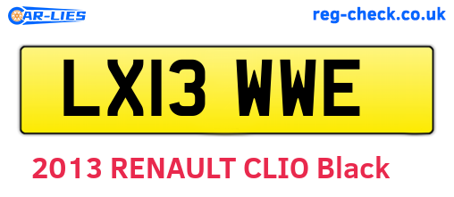 LX13WWE are the vehicle registration plates.