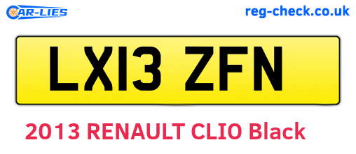 LX13ZFN are the vehicle registration plates.