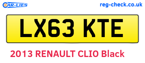 LX63KTE are the vehicle registration plates.
