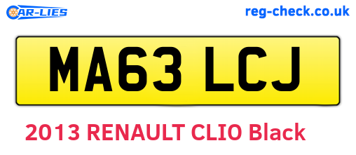 MA63LCJ are the vehicle registration plates.