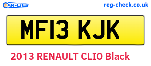 MF13KJK are the vehicle registration plates.