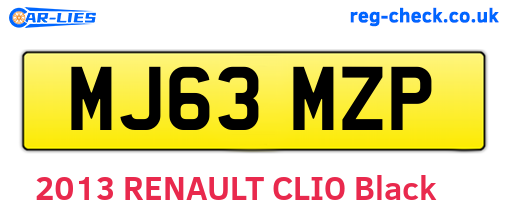 MJ63MZP are the vehicle registration plates.