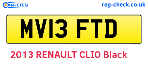 MV13FTD are the vehicle registration plates.