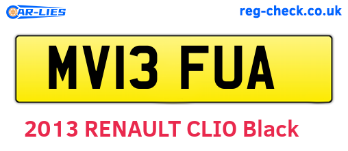 MV13FUA are the vehicle registration plates.