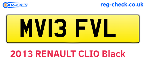 MV13FVL are the vehicle registration plates.