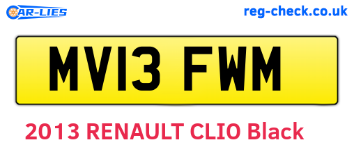 MV13FWM are the vehicle registration plates.