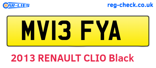 MV13FYA are the vehicle registration plates.