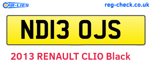 ND13OJS are the vehicle registration plates.