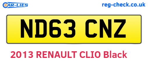 ND63CNZ are the vehicle registration plates.