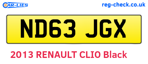ND63JGX are the vehicle registration plates.
