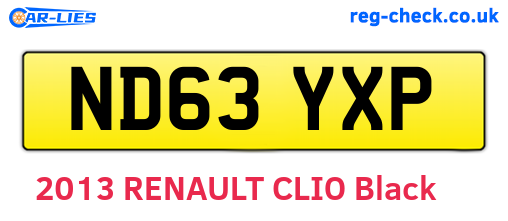 ND63YXP are the vehicle registration plates.