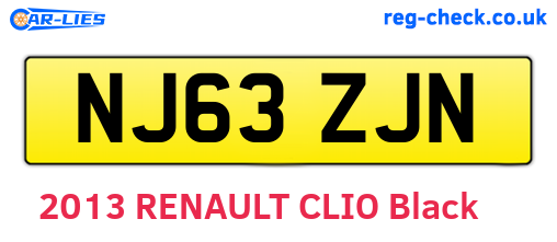 NJ63ZJN are the vehicle registration plates.