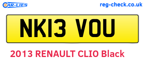 NK13VOU are the vehicle registration plates.