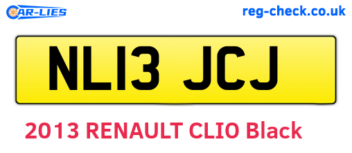 NL13JCJ are the vehicle registration plates.