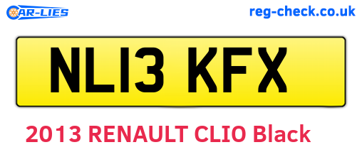 NL13KFX are the vehicle registration plates.
