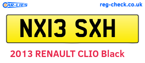 NX13SXH are the vehicle registration plates.