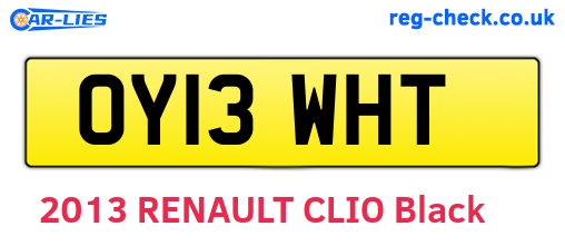 OY13WHT are the vehicle registration plates.