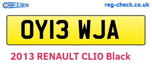 OY13WJA are the vehicle registration plates.