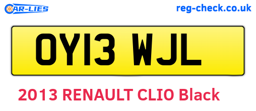 OY13WJL are the vehicle registration plates.