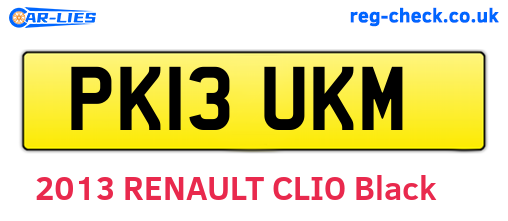 PK13UKM are the vehicle registration plates.