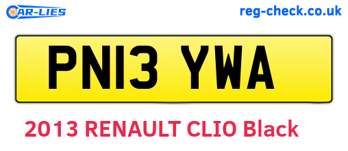 PN13YWA are the vehicle registration plates.