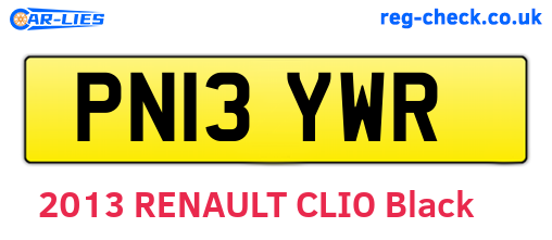 PN13YWR are the vehicle registration plates.