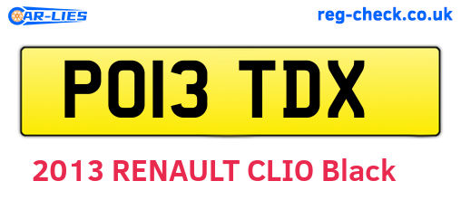 PO13TDX are the vehicle registration plates.
